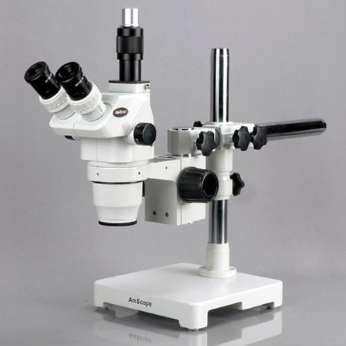 Miniatura 2 de AmScope ZM-3TW3 Microscopio de zoom estéreo trinocular profesional, oculares EW10x y EW25x, aumento 2X-225X, objetivo de zoom 0.67X-4.5X,