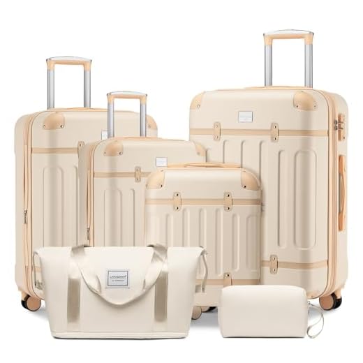 6-Piece Vintage Expandable Luggage Set