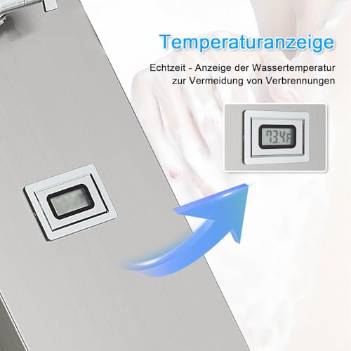 Panneau de douche acier inoxydable 304 brossé premium