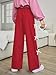 WDIRARA Toddler Girl's Bow Side Waist Track Pants Cute Wide Leg Trousers Red 12Y