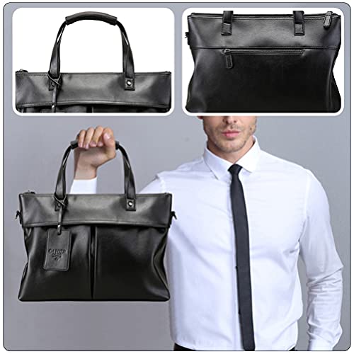VALICLUD Bolsa de negócios de couro PU à prova d'água, bolsa de negócios, pasta de grande capacidad