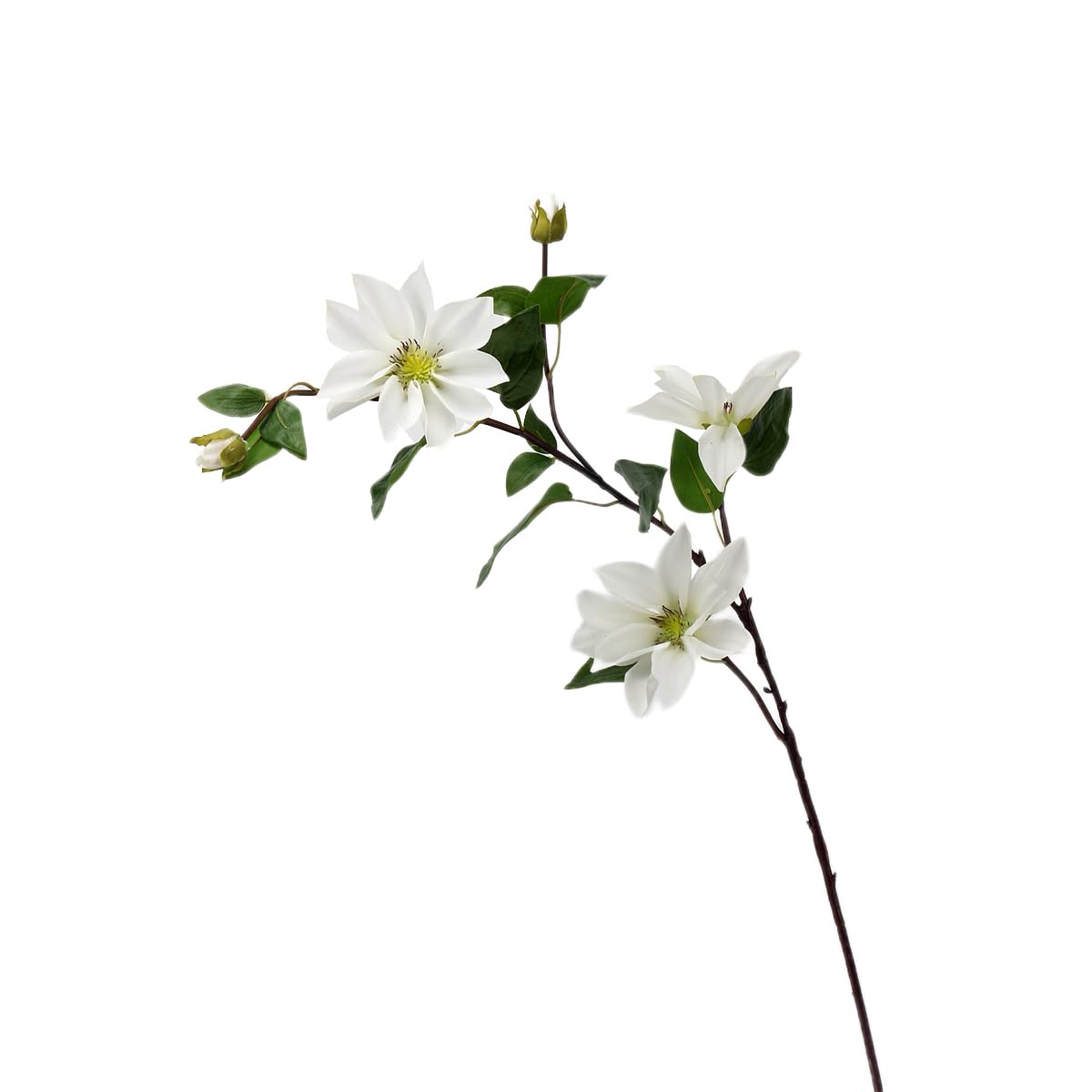 BQEE Artificial Clematis Vine, 33.8 Inches Long, Realistic Silk Flowers and Greenery, Wedding and Wreath Decor, Faux Floral Garland for Home and Event Decoration (White)