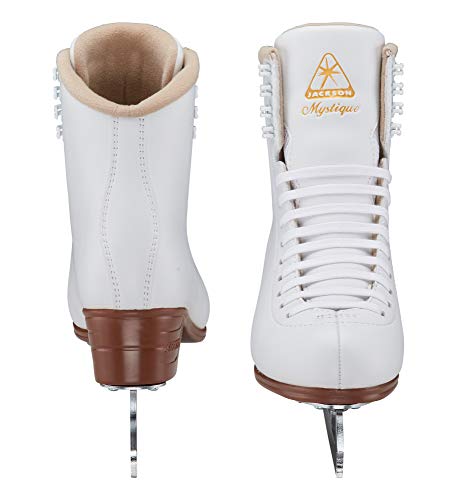 Jackson Ultima JS1490 Mystique Womens Figure Ice Skates/Color: White/Width: Medium/Size: Adult 9 Bundle with Guardog Skate Guards