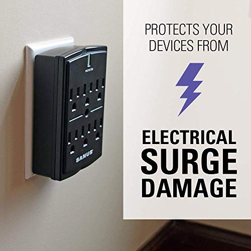 Sanus On-Wall Low Profile 1080J Fireproof Surge Protector With 6 Ac Outlets & 3 Lines Of Protection - Includes Power Signal Filtering #TOP6