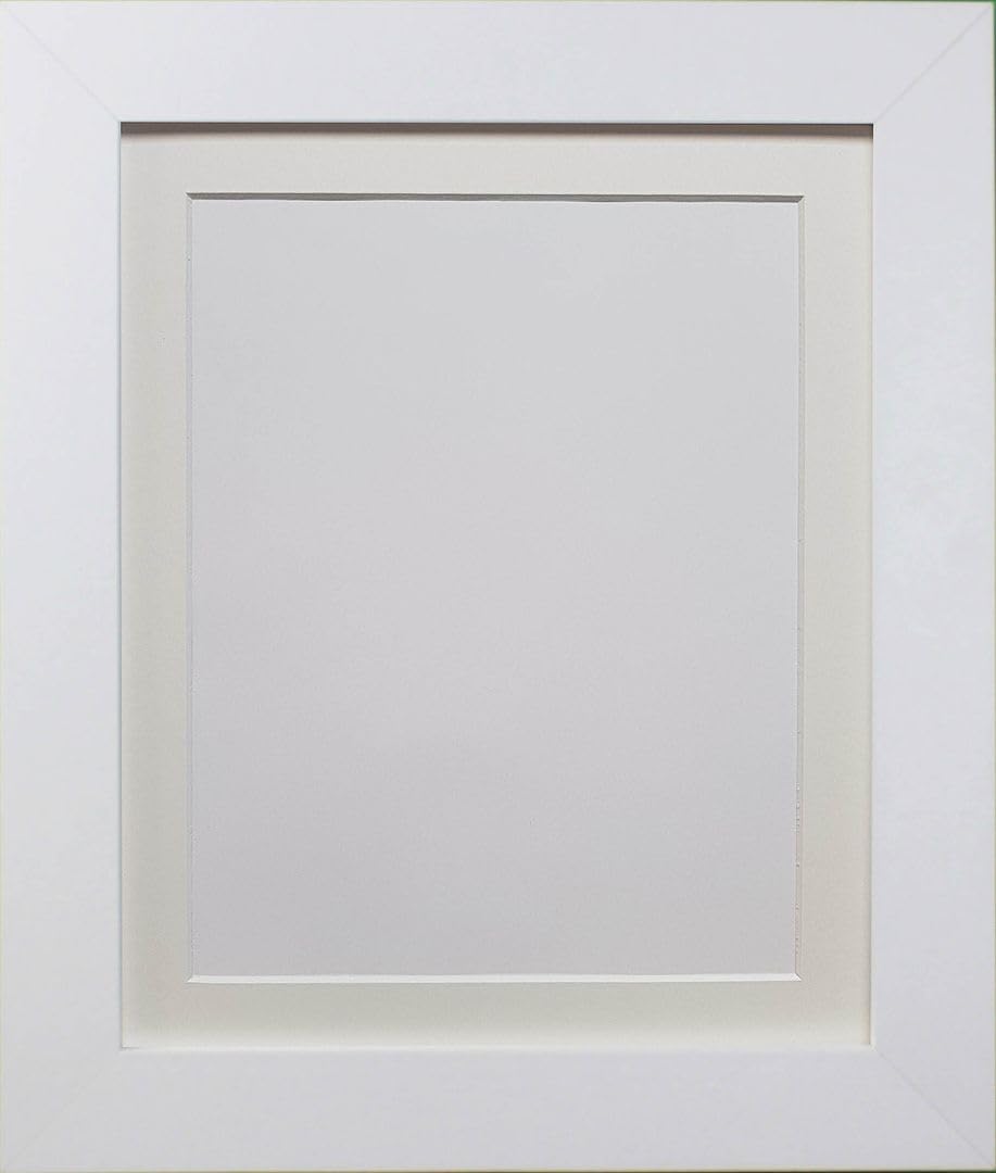 Frames By Post Ivory Mount Metro White Picture Photo Frame With 60 X 80Cm For Pic Size 50 X 70Cm (Plastic Glass)