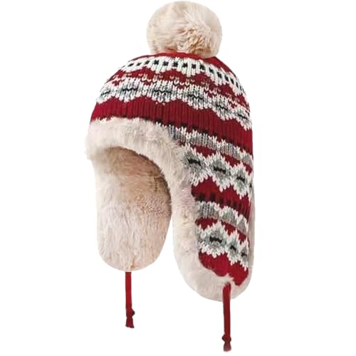 FOSDICK Trapper Mütze Damen Winter, Mütze mit Ohrenklappen, Fliegermütze Winter, Warme Trappermütze, Trappermützen für Damen, Verdickte Plüsch Wintermütze mit...