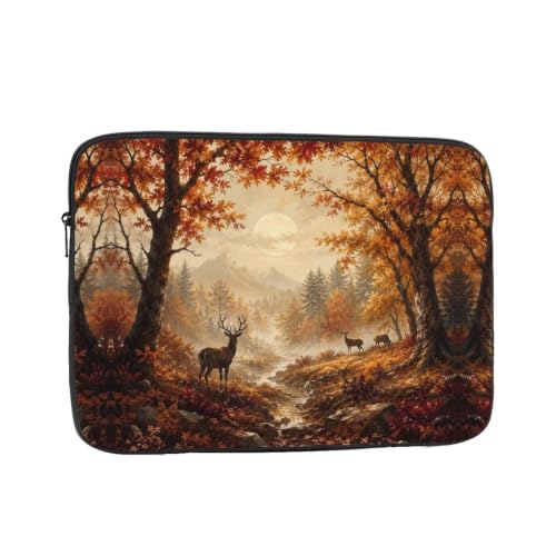 HABVCV Autumn Deer Grove Print Laptop Sleeve Case