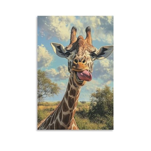 Impression sur toile girafe murale tableau de décoration maison 50x75cm