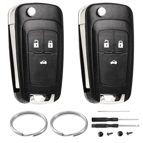 2 Pièces Coque Clé de Voiture 3 Boutons Compatible avec O-pel Insignia Astra J Adam Zafira Tourer C Mokka Meriva Movano Corsa E Cascada Karl Vauxhall...