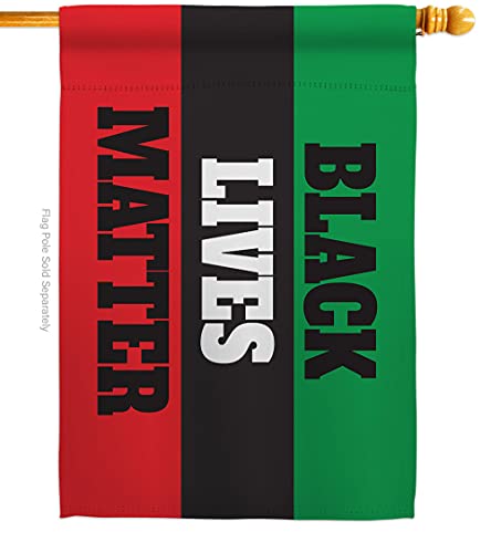 Black Lives Matter Bandera de doble cara para decoración de césped, diseño afroamericano BLM, regalo para jardín, patio, movimiento revolucionario, igualdad, social, bandera de casa, 28 x 40 pulgadas,