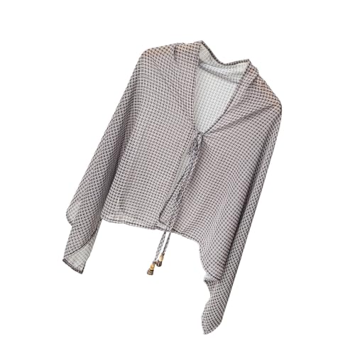 Chal de bufanda transparente con corbata frontal ajustable 1