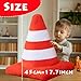 ELAINREN Funny Road Cone Plush Safety Traffic Cone Toy Pillow Soft Simulation Red Roadblock Stuffed Model Cute Plushies Roadblock Dolls for Photo Prop Construction Party Favors,17.7''