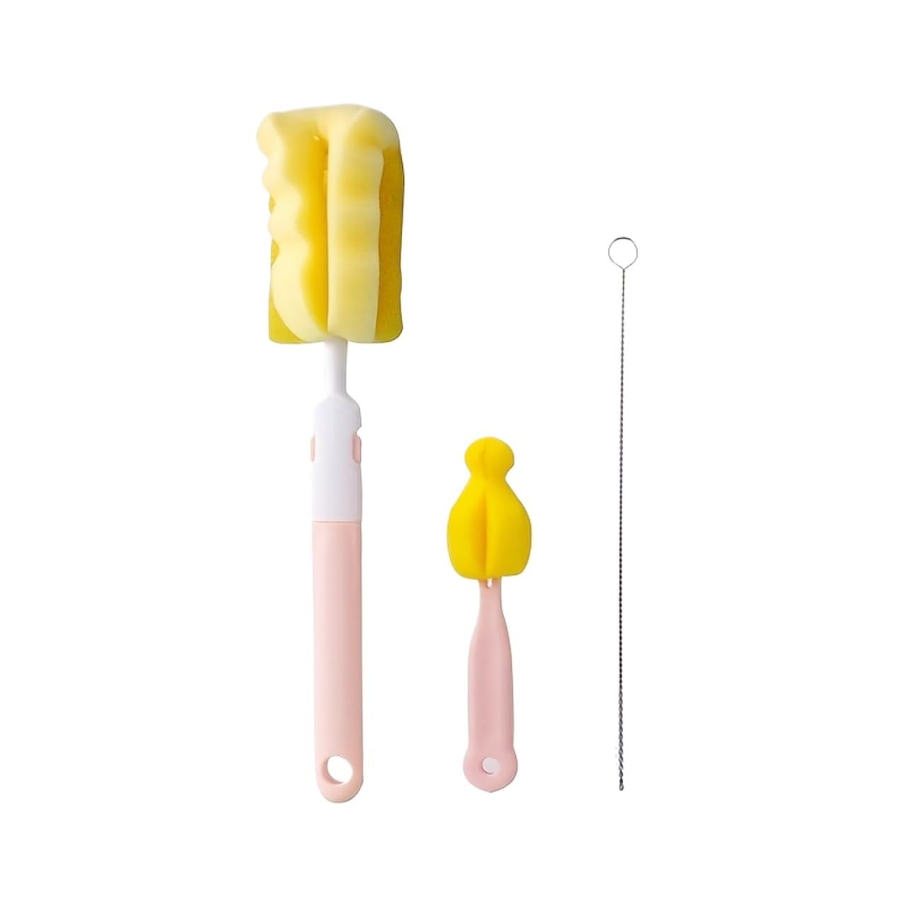 Bottle Brush Sponge Bottle Brush, Foldable Cup, Removable(Pink)