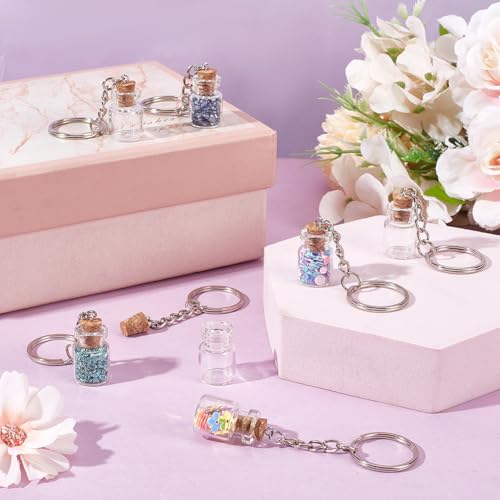 Bouteille en verre miniature avec liège pour ranger vos mini perles