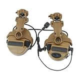 Hearangel Taktisches Headset C5 PRO Klangabholung Aktive Geräuschunterdrückung mit ARC Schienenadapter Abnehmbares U94 PTT für Airsoft (CB Color)