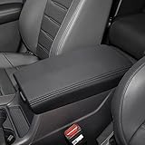 INTGET for 2023 2024 2025 2026 Honda CRV Center Console Cover Leather Middle Armrest Cover Center Console Lid Protector for 2026 Honda CRV Accessories (Black Stitches,2023+)