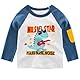 SUPFANS Langarmshirts für Kleinkinder, Jungen, 100 % Baumwolle, Dinosaurier, Bagger, Polizeiauto-T-Shirts, 3er-Pack, Set C, 5 Jahre