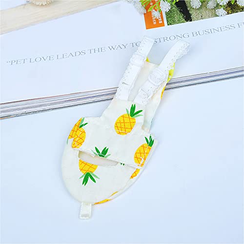 Toysructin Bird Diaper For Parrots, Washable Reusable Bird Flight Suit Liner Waterproof, Adjustable Fit Snugger Parrot Diapers Pineapple Printed Birds Nappy Clothes For Cockatoo Parakeet Conure Pigeon #TOP5