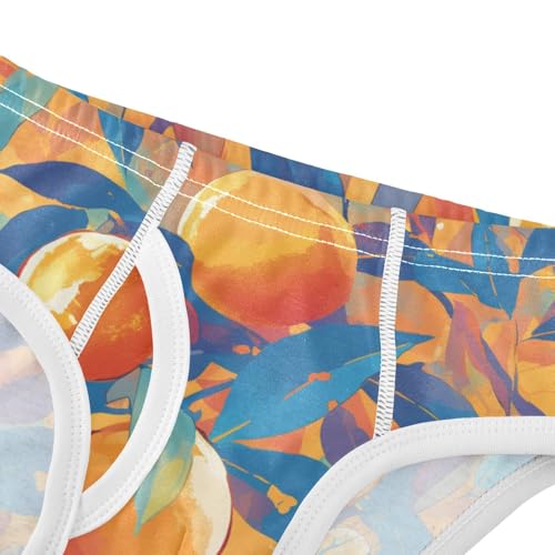 KLL Watercolor Orange Fruit Leaves Baby Boys Comfort Underwear Briefs Cute Children Panties4