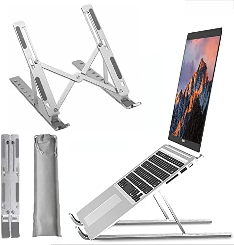 Vancold Portable Laptop Stand, Ergonomic Aluminum Laptop Mount Stand, Detachable Laptop Riser Notebook Holder Stand Compatible with MacBook , Dell, Lenovo More 10-15.6" Laptops-Silver