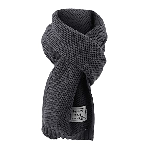 Image of PESAAT Kids Winter Infinity Scarf Knit Cotton Toddler Boy Girls Scarves