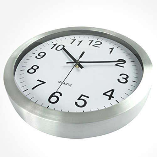 Garneck Relógio de parede, relógio de parede de 30 cm sem tique-taque, relógio redondo silencioso pa