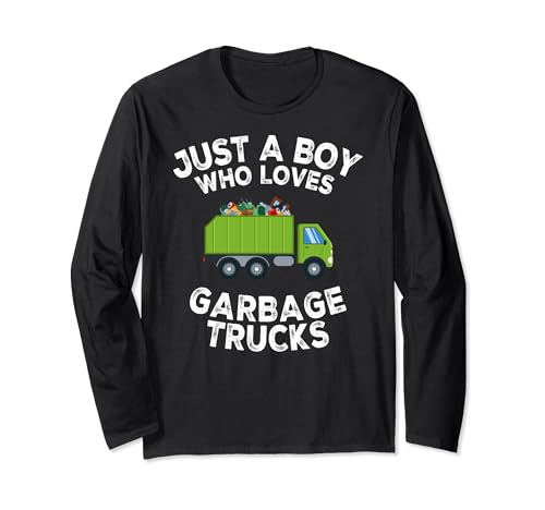 Recycling Trash Toddler Just A Boy Who Loves Garbage Trucks Maglia a Manica
