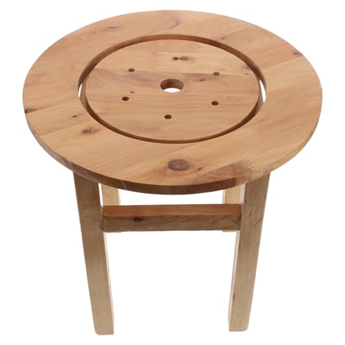 Siège de bain de vapeur en bois Gatuida rond et creux pour soins intimes féminins 50 cm