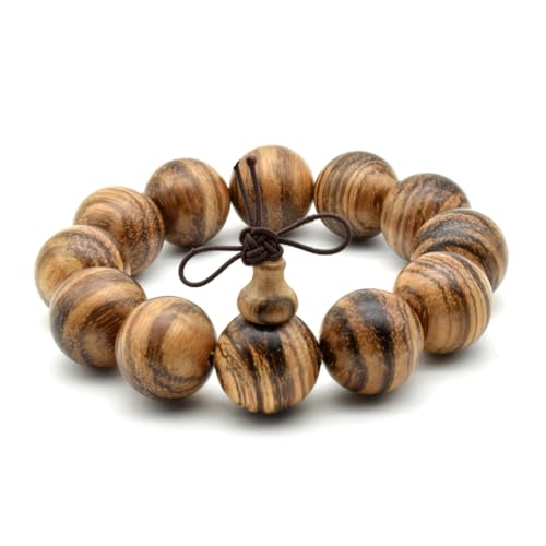 Image of Zen Dear Unisex Natural Oud Agarwood Vietnam Buddhist Prayer Beads Japa Mala Necklace Bracelet Beads (20mm 12beads)