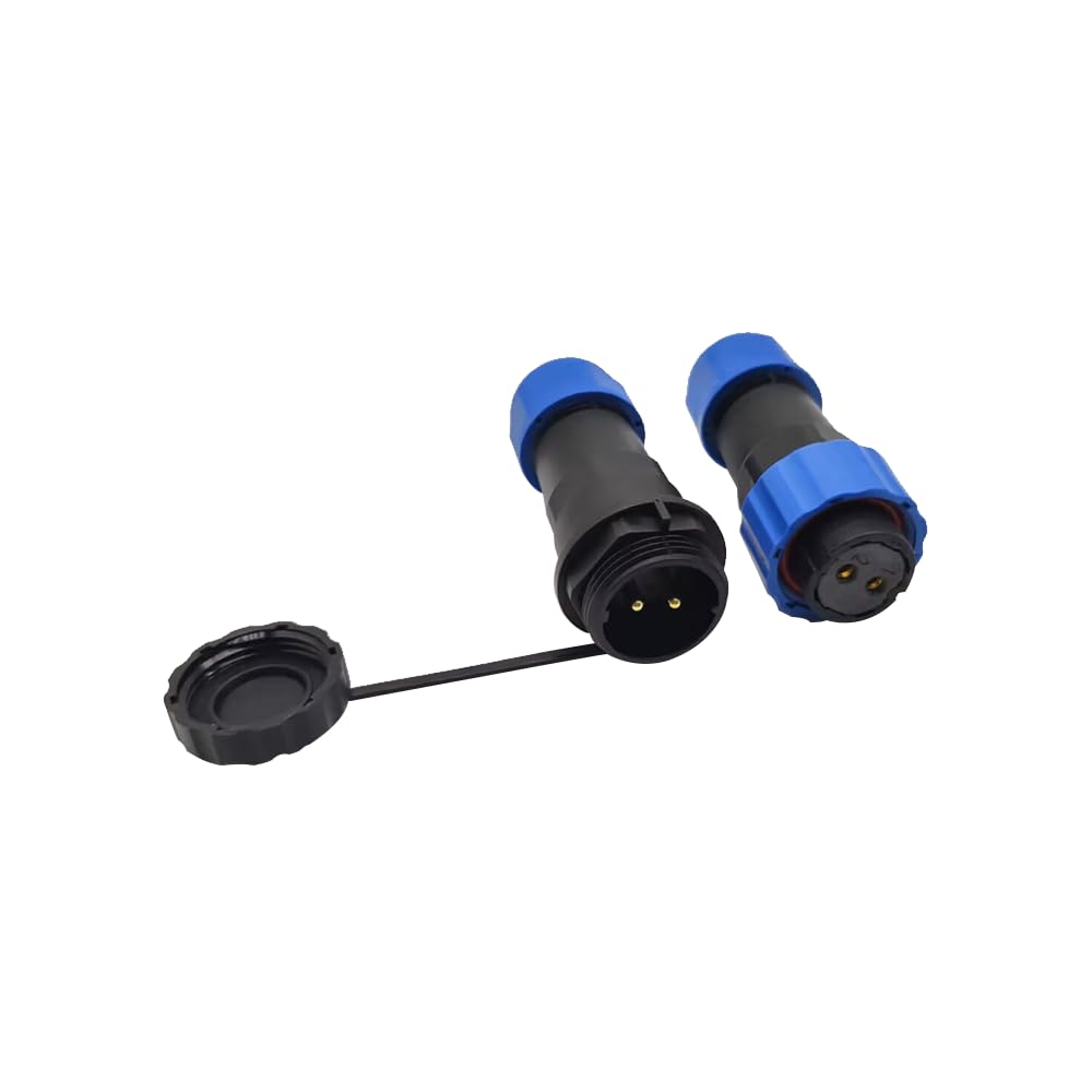 5 stuks aansluitstekker, luchtvaartstekker SP17, 2-polig, IP68, 2-pins soldeervrije luchtvaartstekker, waterdichte luchtvaartstekker voor buitenlampen, gebruikt 500 V, 10 A (14 AWG kabel met