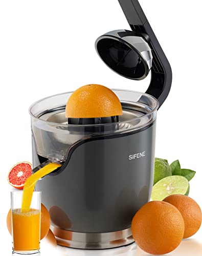 Sifene Electric Citrus Juicer Machine Extractor, Stainless Steel Orange Juicer,2 Cones For Lemons, Limes, Oranges,Grapefruit,With Soft Grip Handle And 150W Motor, Easy To Clean, Anti-Drip Spout #TOP12