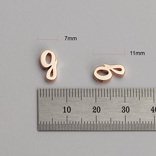 16K Gold Plated Cursive Initial Beads - A-Z Alphabet Letter Charms For Jewelry Making