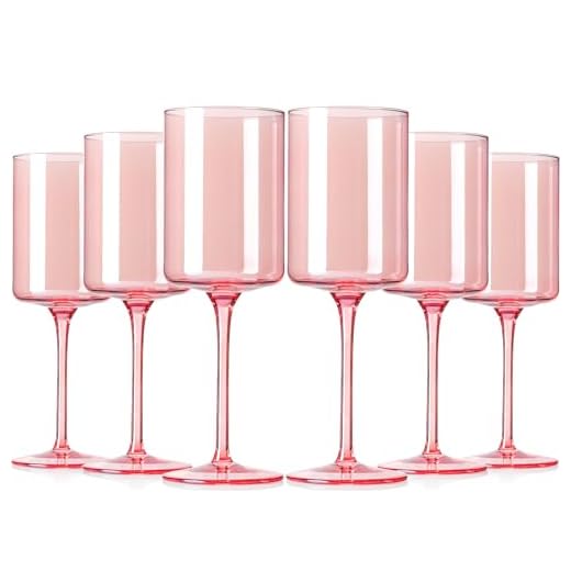 TrophyToast Hand Blown Pink Wine Glasses