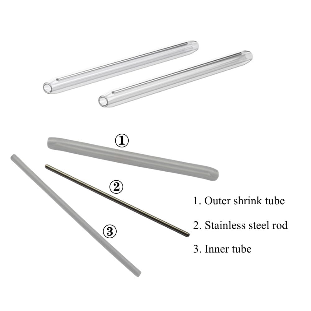 Lot de 600 manchons thermorétractables en fibre optique - En acier inoxydable 304 - Transparent - Diamètre : 2,6 mm - Longueur : 60 mm