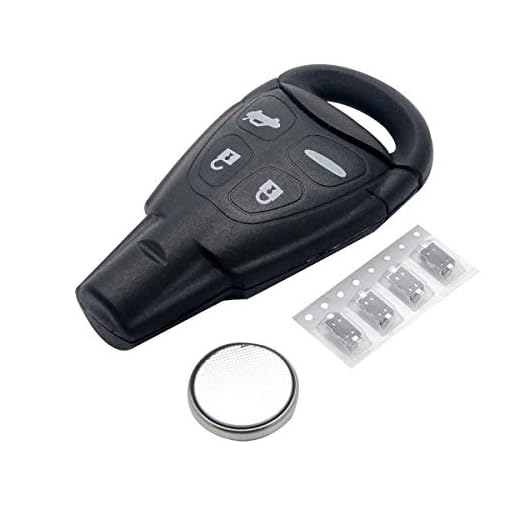 Ersättning för 4 knappar bilfjärrnyckel, MASO flip smart fjärrkontroll nyckelbricka fodral premiumnyckel för 93 95 (med 4 omkopplare + 1 batteri)