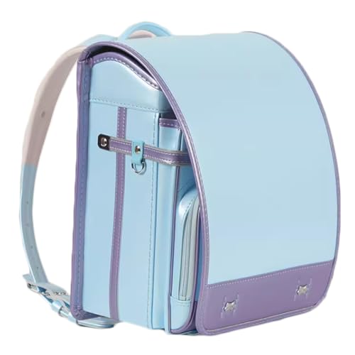 Star-Wind Randoseru Ransel backpack automatic school bag boys girls PU leather light weight Rain Cover, Blue2
