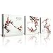NAN Wind Small Size Traditional Chinese Cherry Blossom red Wall Art Plum Blossom Canvas Prints 3 Panels Wood Framed Red Plum Blossom Wall Art Plum Flowers Print Painting 30x30cm Each Panel