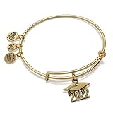 Alex and Ani Path of Symbols Expandable Bangle for Women, 2022 Graduation Cap Charm, Rafaelian Gold Finish, 2 to 3.5 in