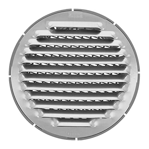 Amig - Rejilla Redonda de Aluminio con Mosquitera - Rejillas de Ventilación para Salida de Aire - Ideal para Techo de Cocina y Baño - Diámetro interior Ø 12 cm - Color Plata
