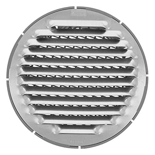 Amig - Griglia Rotonda in Alluminio con Zanzariera | Griglie di Ventilazione per Presa d'Aria | Ideale per Soffitto Cucina e Bagno | Diametro Interno: Ø10 cm | Colore Argento