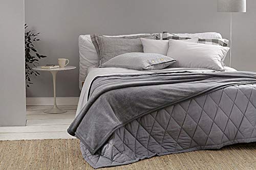 Edredom Casal Percal 180 Fios Buddemeyer Basic Percalle 100% Algodão Penteado Cinza
