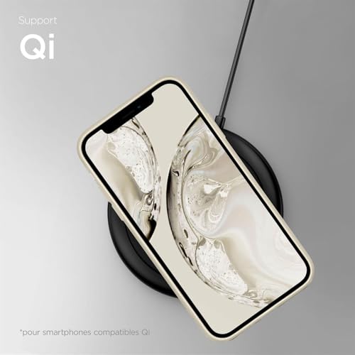 Coque silicone de protection iPhone 12 Oneflow finition crème mat haut de gamme - 5