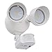 Lithonia Lighting OLF 2RH 4000K 120 MO WH NAHD M6 Adjustable Twin Head Outdoor LED Security Flood Light With Motion Sensor, 1500 Lumens, 120 Volts, 19 Watts, Wet Listed, White