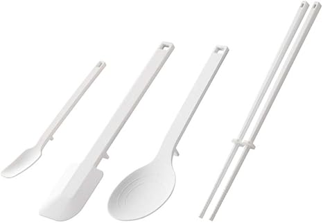 Amazon Co Jp 山崎実業 シリコンキッチンツール ヘラ 菜箸 調理スプーン スパチュラ 4点セット シリコン 一体成型 お菓子作り 食洗機対応 キッチンツール 耐熱 浮かせる 白 ホワイト ホーム キッチン