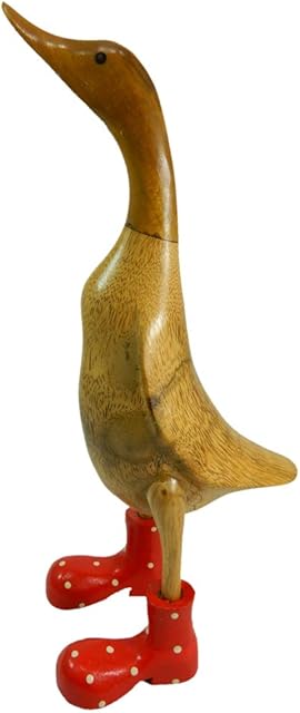 Thai Gifts Bamboo Duck With Wellington Boots - Red 40cm