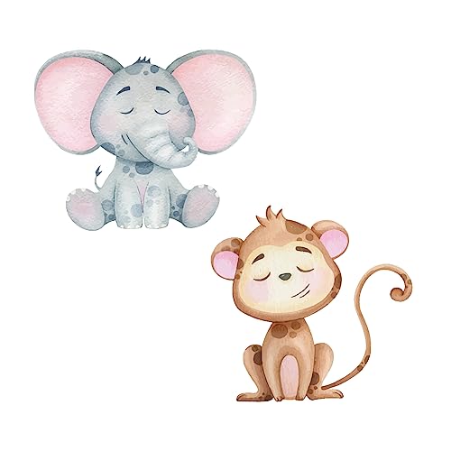 Image of PRETTY UR PARTY Cute Jungle Animals Theme Paper Cutouts for Birthday Parties, Jungle Supplies decor, Wild Birthday Decoration, Cutouts for Classroom, Bedroom -Multicolour (10 pcs)