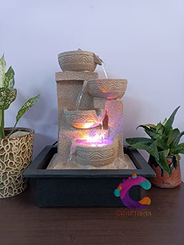 Image of Decorative Table Top Water Fountain for Home Decor /Office /Indoor & Outdoor /Garden /Puja Room /Vaastu (C-025)