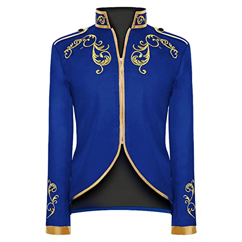 Celucke Anzugjacke Herren Fashion Court Steampunk Vintage Bestickter Blazer Elegant Party Frack Jacke Gehrock Weihnachten Uniform Kostüm 3XL Cover
