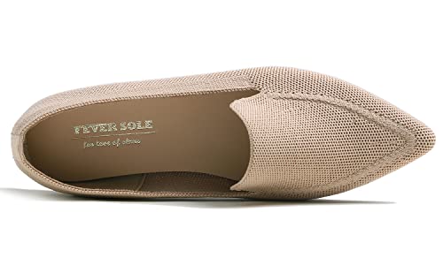 Image of FEVERSOLE Women's Woven Pointy Fashion Cutouts Breathable Knit Flat Shoes