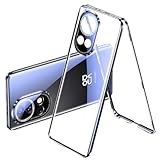 QUIETIP Case Compatible with Huawei nova 13,Magnetic Body Metal Frame Double Sided Clear Tempered Glass Cover with Camera Protection,Black